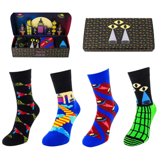 Happy Socks 4er-Pack Mehrfarbiges Space Geschenkset - Image 1