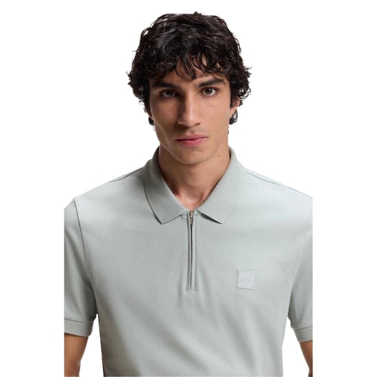 Boss - Poloshirt für Herren, mit kurzem Reißverschluss (Silber) - Image 3