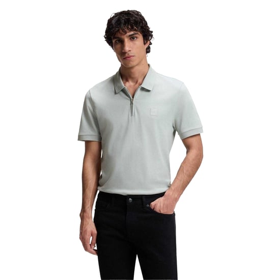 Boss - Poloshirt für Herren, mit kurzem Reißverschluss (Silber) - Image 4