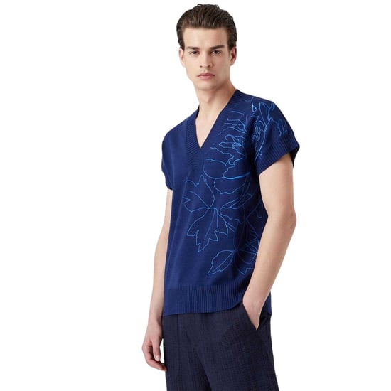 Emporio Armani - Pullover-Weste für Herren, V-Ausschnitt (Blau) - Image 4