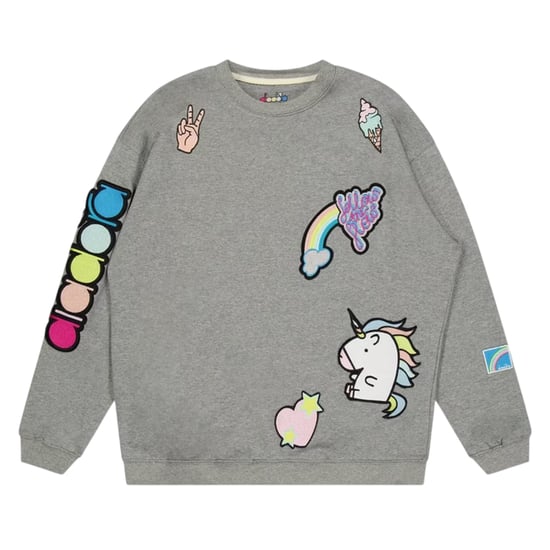 Diadora - Sweatshirt für Kinder, Rundhalsausschnitt (Grau meliert) - Image 1