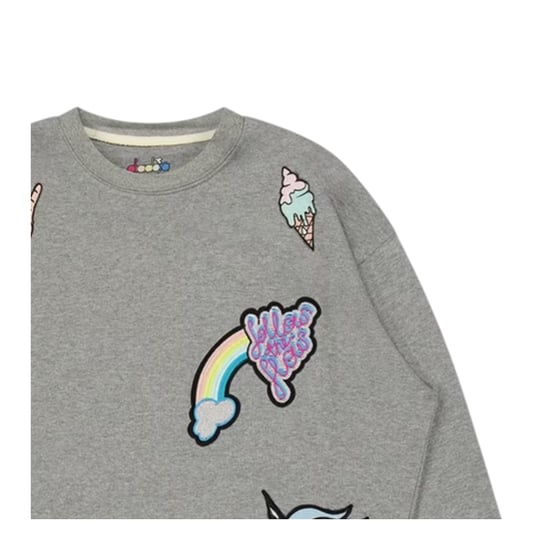 Diadora - Sweatshirt für Kinder, Rundhalsausschnitt (Grau meliert) - Image 3
