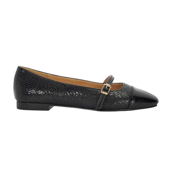 Dune London - "Lo Hibiski" Schlangenmuster Riemchenschuhe für Damen, Flach (Schwarz) - Image 1