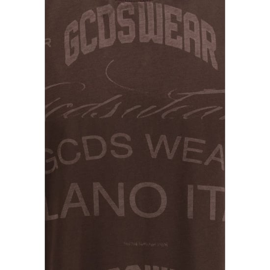 GCDS Braunes Baumwolle ärmelloses T-Shirt - Image 3