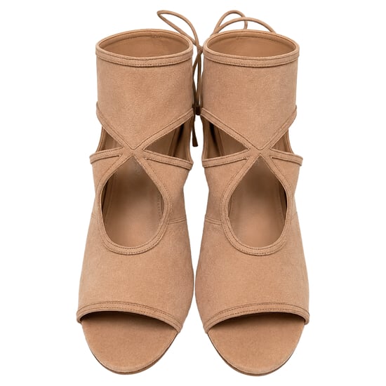 Aquazzura Sexy Thing Cutout-Sandalen mit Absatz aus beigem Wildleder - Image 3