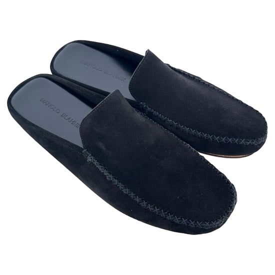 Manolo Blahnik Crawford Hausschuhe aus schwarzem Wildleder - Image 5
