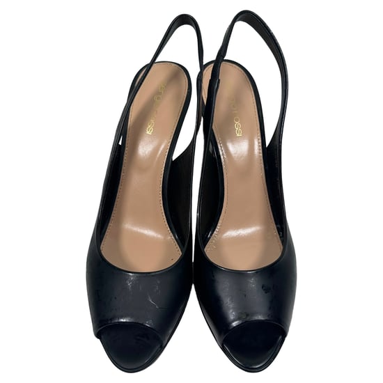 Sergio Rossi Peep-Toe Slingback-Pumps aus schwarzem Leder - Image 3