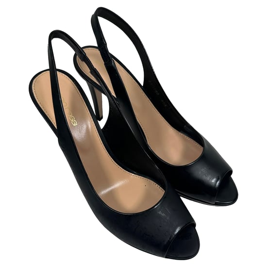 Sergio Rossi Peep-Toe Slingback-Pumps aus schwarzem Leder - Image 5