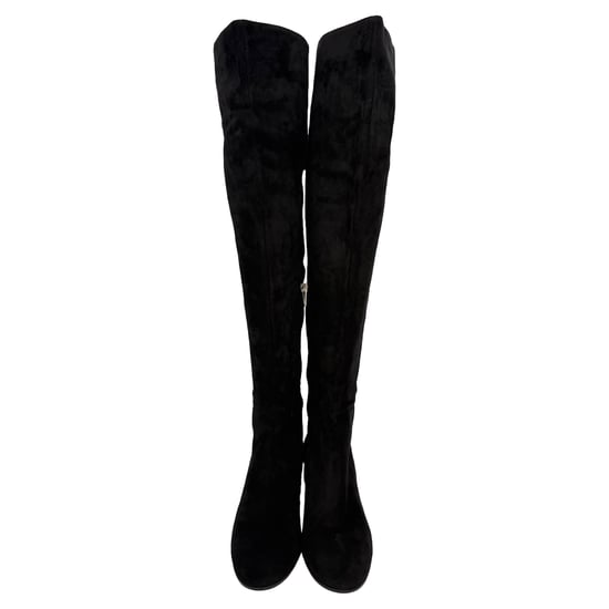 Gianvito Rossi kniehohe Stiefel mit mandelförmiger Spitze aus schwarzem Wildleder - Image 2