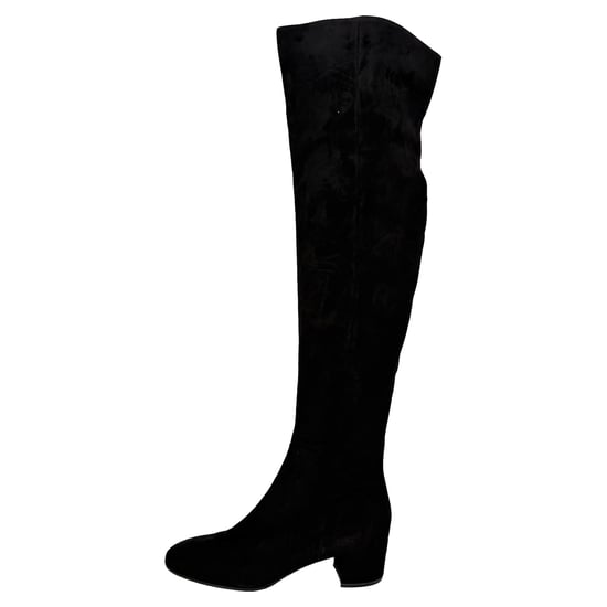 Gianvito Rossi kniehohe Stiefel mit mandelförmiger Spitze aus schwarzem Wildleder - Image 5
