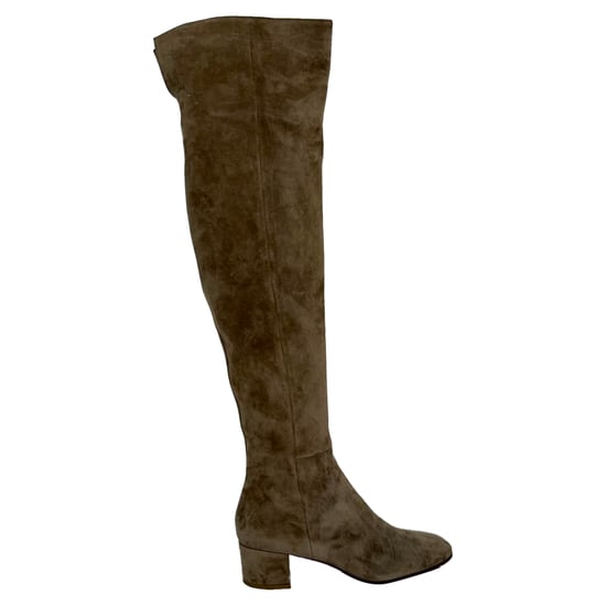 Gianvito Rossi kniehohe Stiefel mit Mandelspitze aus braunem Wildleder - Image 1