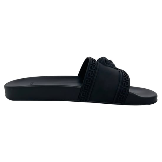 Versace Medusa Pool-Sandalen aus schwarzem Gummi - Image 1