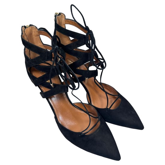 Aquazzura Belgravia Schnürpumps aus schwarzem Wildleder - Image 5