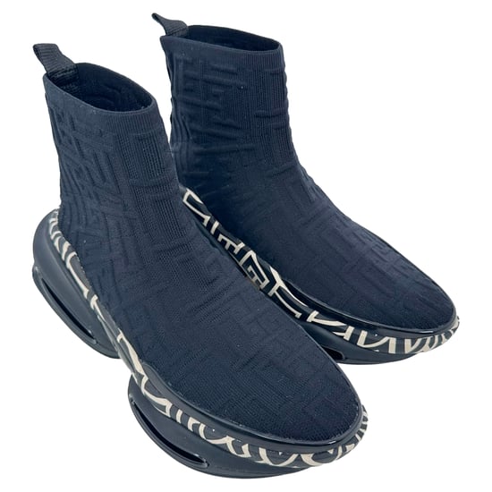 Balmain B-Bold High-Top-Sneaker aus schwarzem Polyester - Image 6