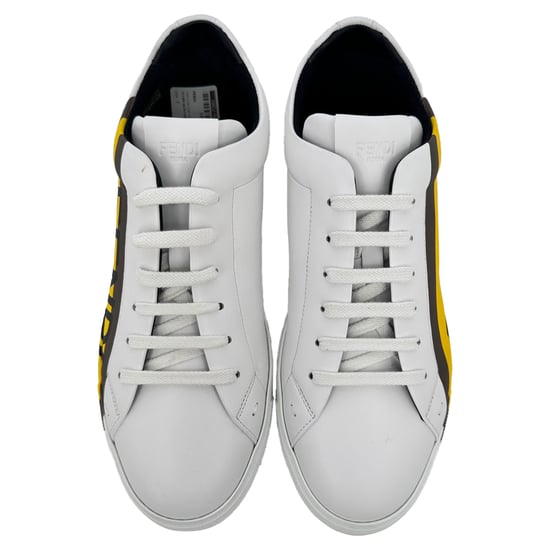 Fendi Low-Top-Sneaker mit Logoprint aus weißem Leder - Image 4
