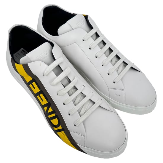 Fendi Low-Top-Sneaker mit Logoprint aus weißem Leder - Image 5