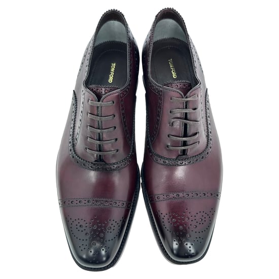 Tom Ford Wessex Schnür-Brogues aus burgunderrotem Leder - Image 4