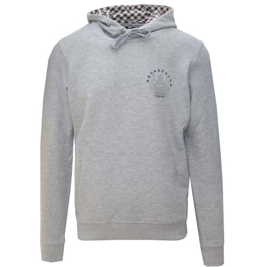 Aquascutum Aldis Emblem Logo Grauer Kapuzenpullover - Image 1