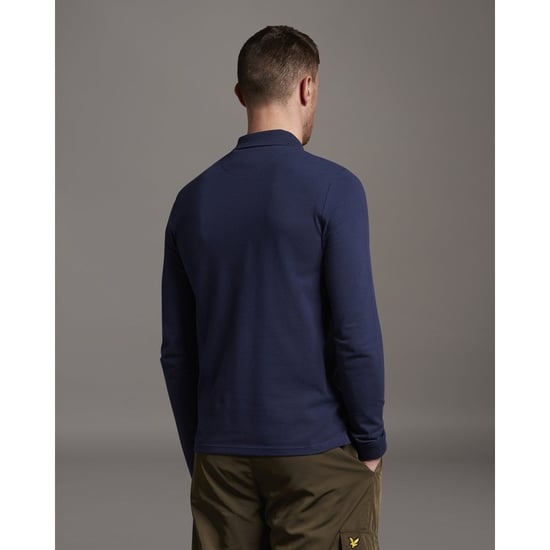 Lyle & Scott Langärmeliges Poloshirt in Navy - Image 3