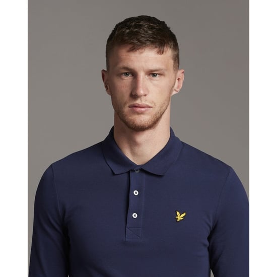 Lyle & Scott Langärmeliges Poloshirt in Navy - Image 4