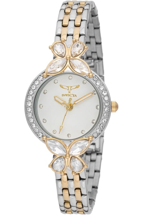 Invicta Wildflower 69097 Damenuhr - Quarzwerk - Metall mit weißem Zifferblatt - 30 mm - Image 1