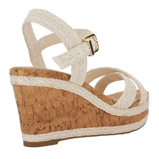 Dune London - "Kelisa" Sandalen mit Keilabsatz für Damen, Bast, flach geformter Absatz (Weiß) - Image 2