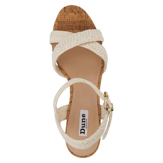 Dune London - "Kelisa" Sandalen mit Keilabsatz für Damen, Bast, flach geformter Absatz (Weiß) - Image 3