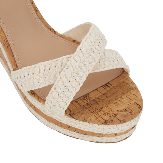 Dune London - "Kelisa" Sandalen mit Keilabsatz für Damen, Bast, flach geformter Absatz (Weiß) - Image 4