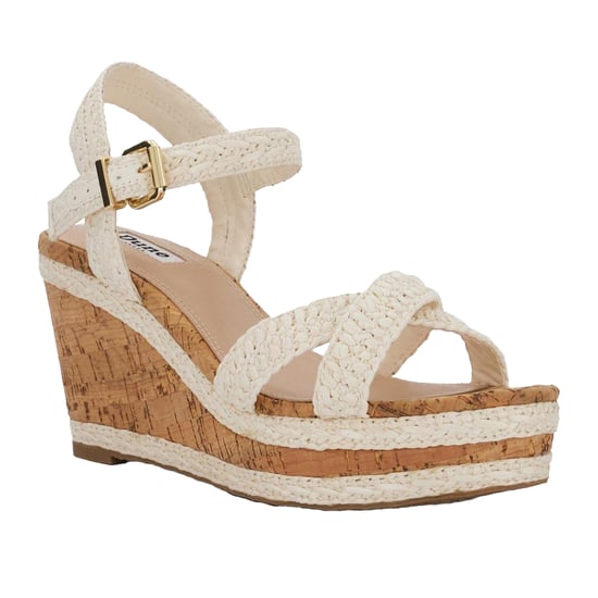 Dune London - "Kelisa" Sandalen mit Keilabsatz für Damen, Bast, flach geformter Absatz (Weiß) - Image 5