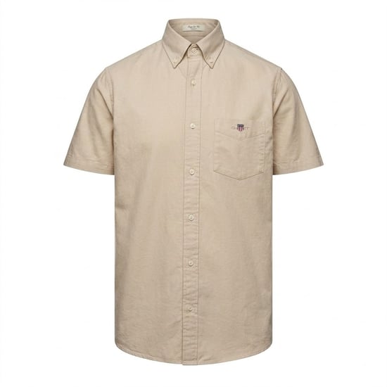 Gant - Hemd für Herren, Oxford-Stil, Regulär, kurzärmlig (Beige) - Image 1