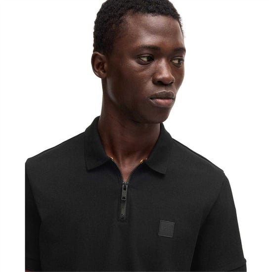 Boss - Poloshirt für Herren, mit kurzem Reißverschluss (Schwarz) - Image 3