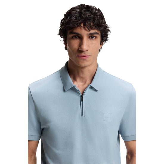 Boss - Poloshirt für Herren, mit kurzem Reißverschluss (Blau) - Image 3