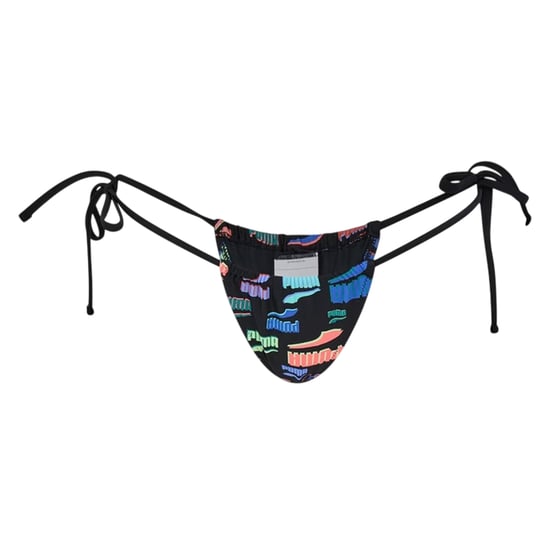 Puma - "Tanga" Bikinihöschen für Damen, Seitlich gebunden (Schwarz/Bunt) - Image 1