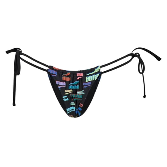 Puma - "Tanga" Bikinihöschen für Damen, Seitlich gebunden (Schwarz/Bunt) - Image 2