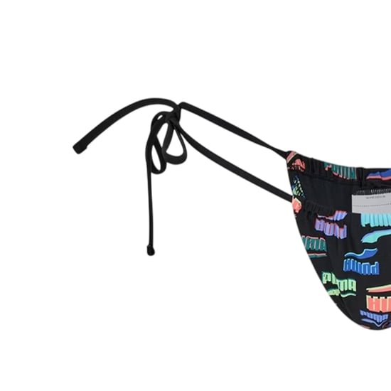 Puma - "Tanga" Bikinihöschen für Damen, Seitlich gebunden (Schwarz/Bunt) - Image 3