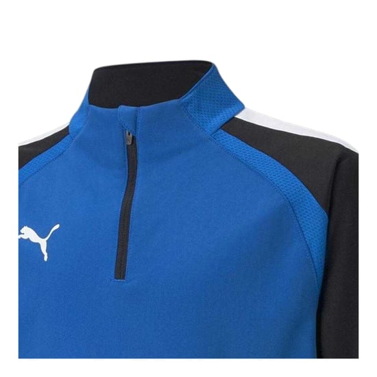 Puma - "TeamLIGA" Fleece-Oberteil für Kinder, mit kurzem Reißverschluss (Blau) - Image 3