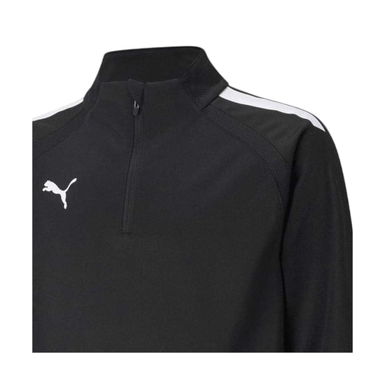 Puma - "TeamLIGA" Fleece-Oberteil für Kinder, mit kurzem Reißverschluss (Schwarz) - Image 3