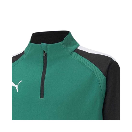Puma - "TeamLIGA" Fleece-Oberteil für Kinder, mit kurzem Reißverschluss (Grün) - Image 3