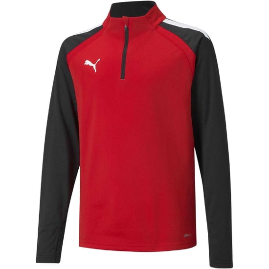 Puma - "TeamLIGA" Fleece-Oberteil für Kinder, mit kurzem Reißverschluss (Rot) - Image 1