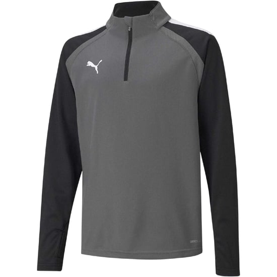 Puma - "TeamLIGA" Fleece-Oberteil für Kinder, mit kurzem Reißverschluss (Grau) - Image 1