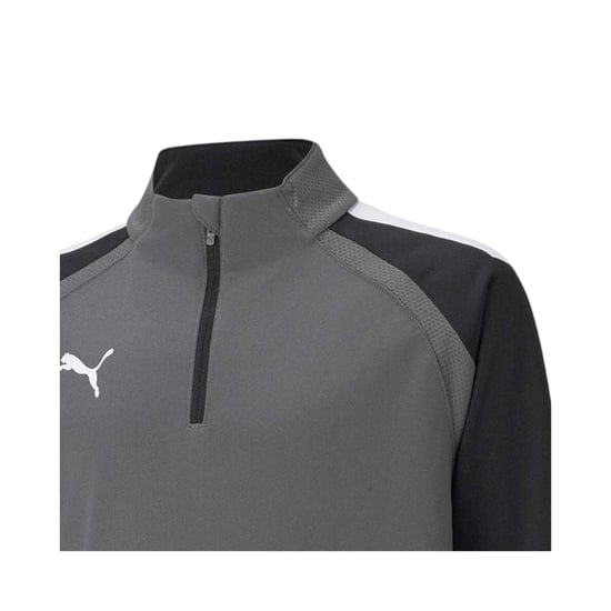 Puma - "TeamLIGA" Fleece-Oberteil für Kinder, mit kurzem Reißverschluss (Grau) - Image 3