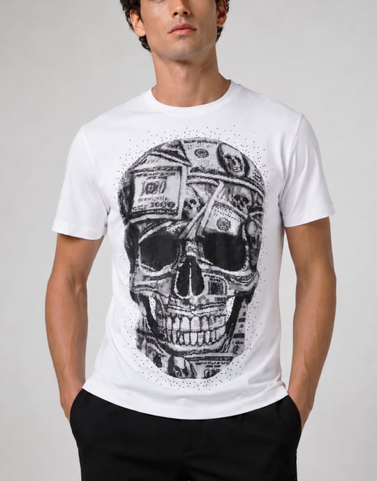 Kurzarm-Rundhals-T-Shirt Skull - Image 2