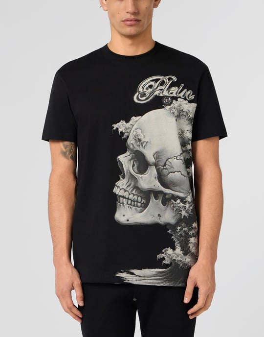 Philipp Plein T-Shirt mit Rundhals und Totenkopfprint, Kurzarm - Schwarz - Image 2