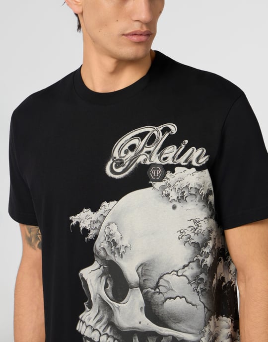 Philipp Plein T-Shirt mit Rundhals und Totenkopfprint, Kurzarm - Schwarz - Image 3
