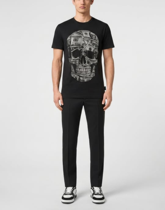 Kurzarm-Rundhals-T-Shirt Skull - Image 2