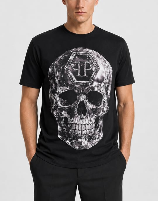 Kurzarm-Rundhals-T-Shirt Skull - Image 2