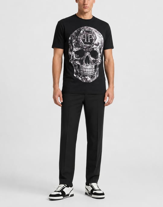 Kurzarm-Rundhals-T-Shirt Skull - Image 4