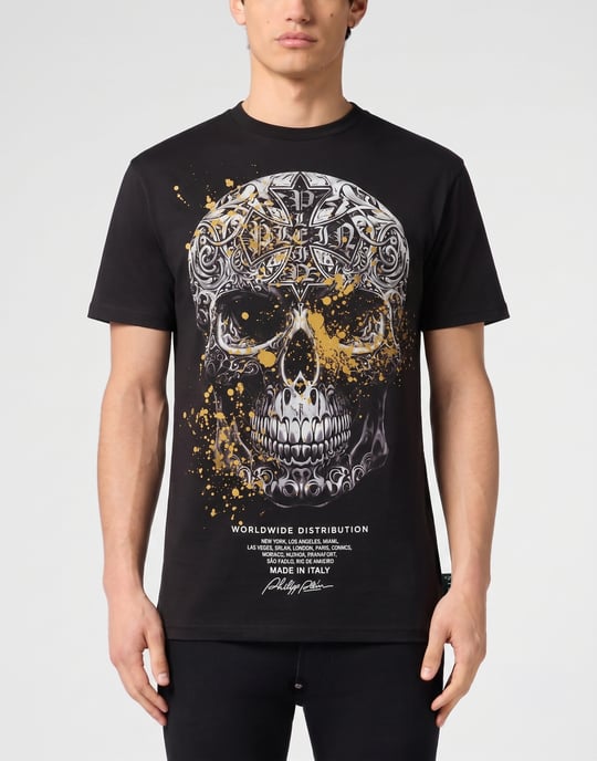 Kurzarm-Rundhals-T-Shirt Skull - Image 2
