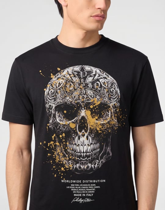 Kurzarm-Rundhals-T-Shirt Skull - Image 3