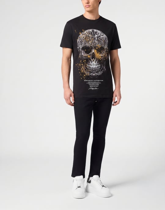 Kurzarm-Rundhals-T-Shirt Skull - Image 4